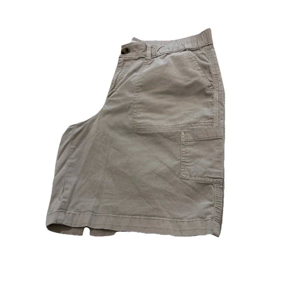 Sonoma Womens Bermuda Khaki Shorts Size 16 Elastic  Waist Cotton Pockets‎ - Picture 5 of 7